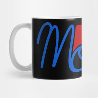 Moo1 red & blue logo left pectoral Mug